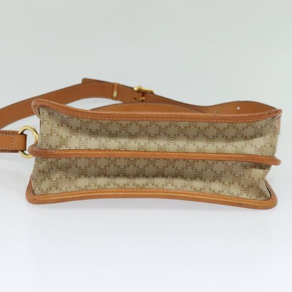 CELINE Macadam Canvas Shoulder Bag Beige Gold - Picture 9 of 13